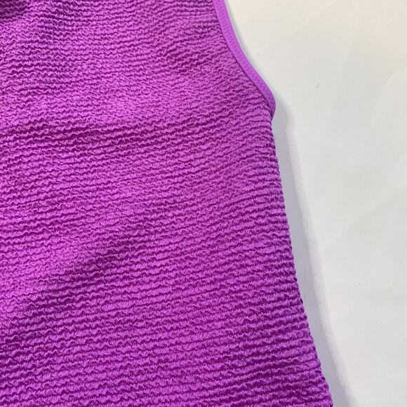 NEW Topshop Purple Crinkle Notch One Piece Swimsuit US Size 4 - Picture 2 of 5